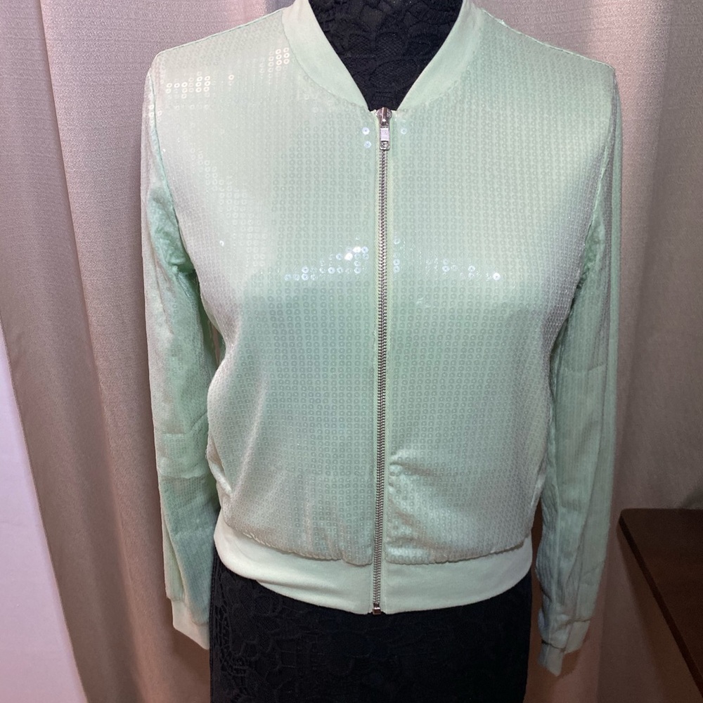 Forever 21 Light Green Sequence Jacket Size S